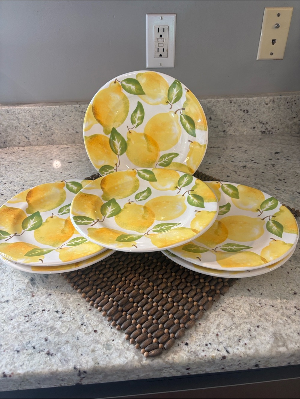 Pier 1 Imports Lemon Ironstone
9" Salad Plates Set  of 6